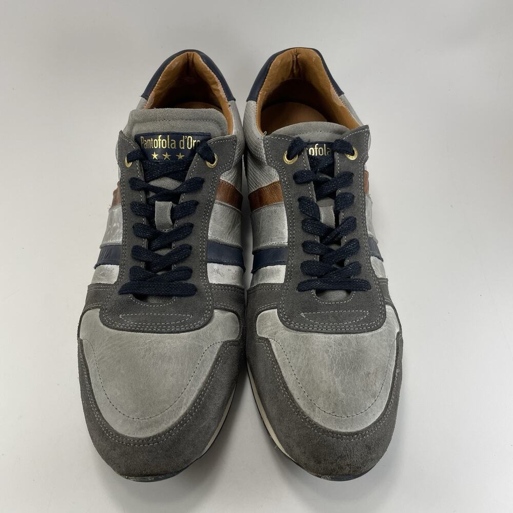 Pantofola d’Oro Rizza Low Trainers Mens Size 12, EU 45 Gray Blue Leather Suede - Picture 3 of 10